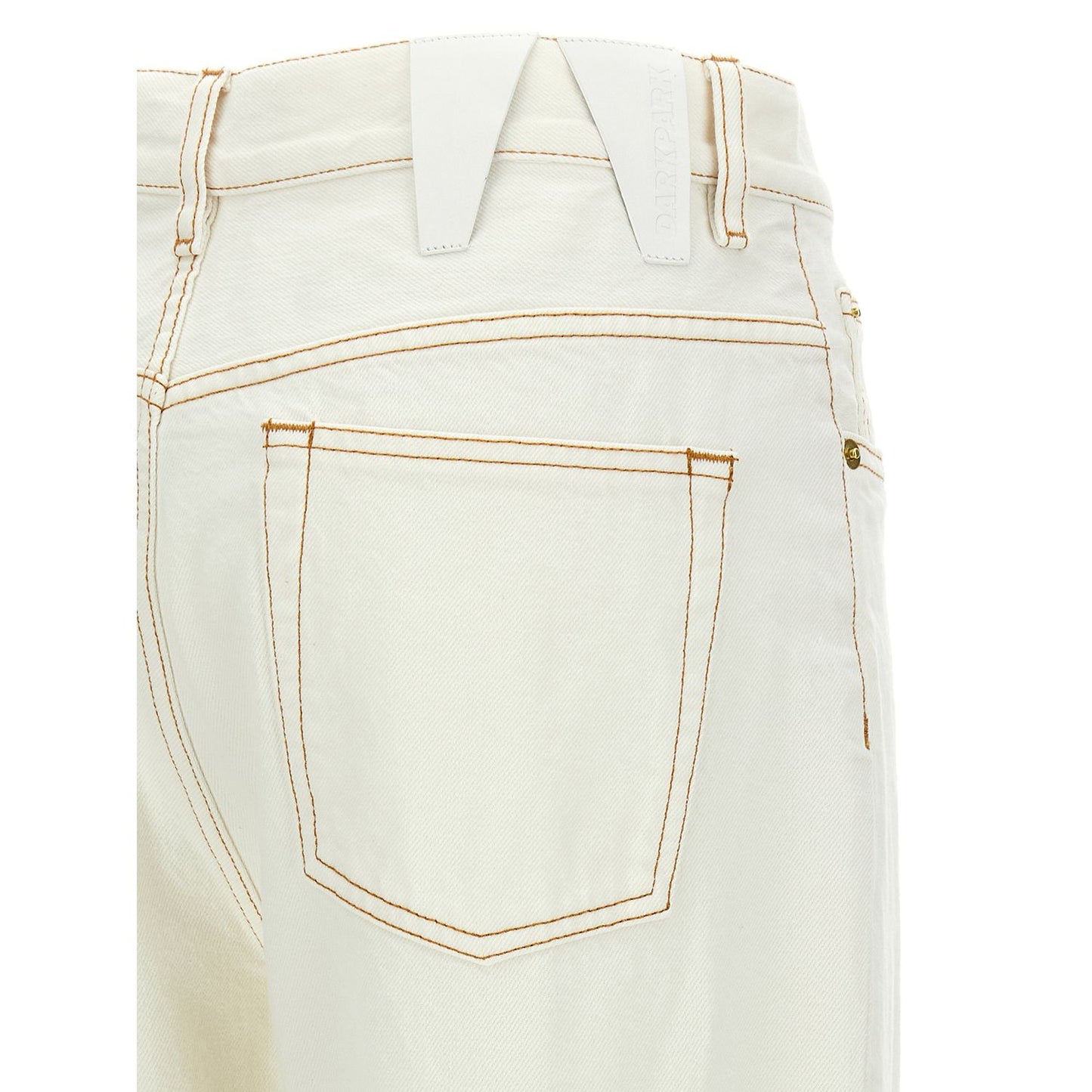 Darkpark White Cotton Straight-Leg Jeans