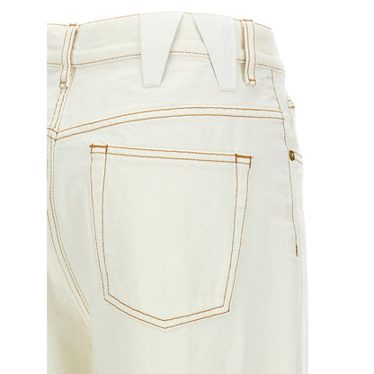 Darkpark White Cotton Straight-Leg Jeans