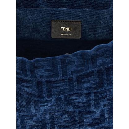 Fendi Blue Cotton Backpack