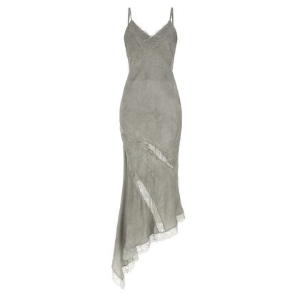 The Andamane Gray Viscose Long Dress