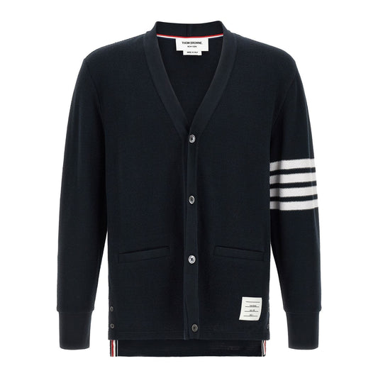 Thom Browne Blue Cotton Cardigan