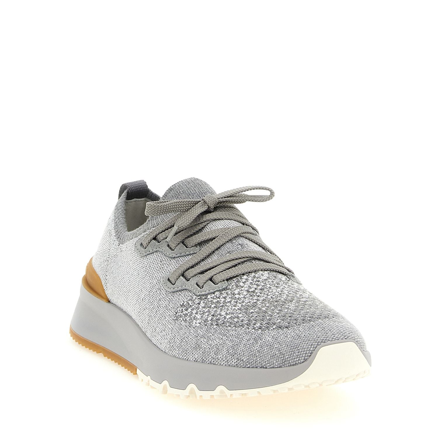 Brunello Cucinelli Gray Cotton Athletic Sneakers