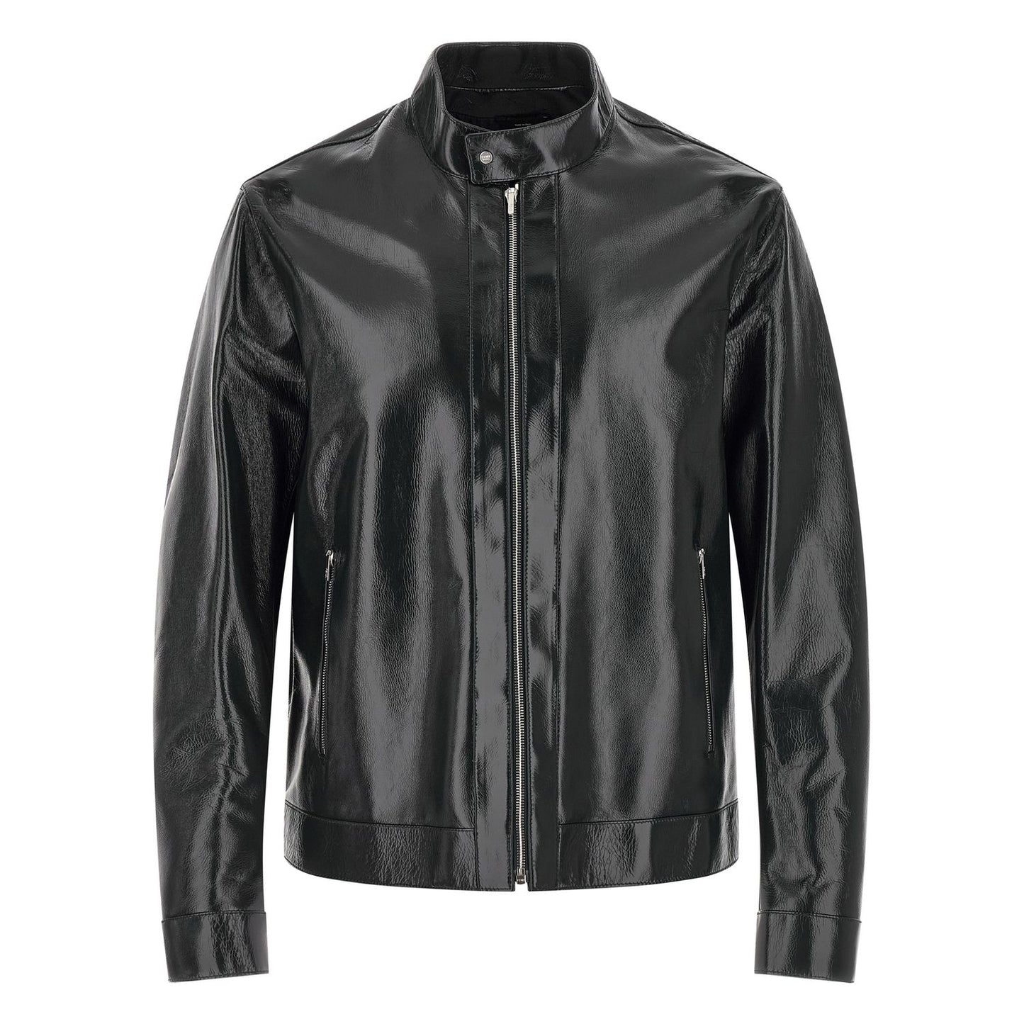 Fendi Blue Lamb Leather Leather Jacket