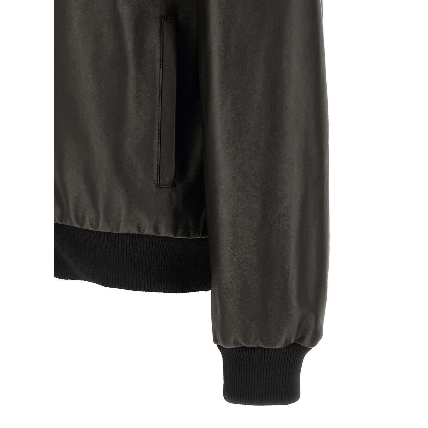 Fendi Black Lamb Leather Leather Jacket