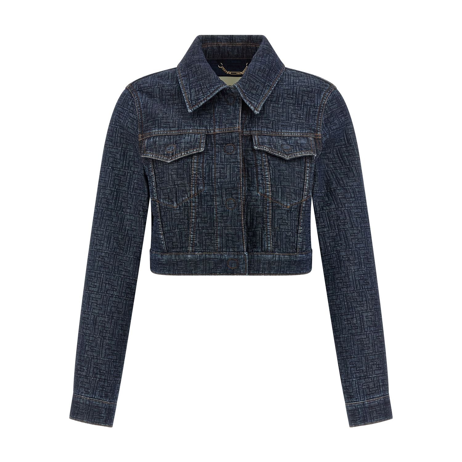 Fendi Blue Cotton Denim Jacket