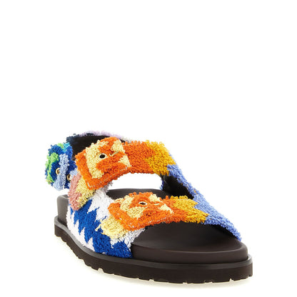 Missoni Multicolor Goatskin Flat Sandals