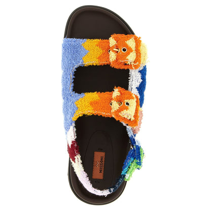 Missoni Multicolor Goatskin Flat Sandals