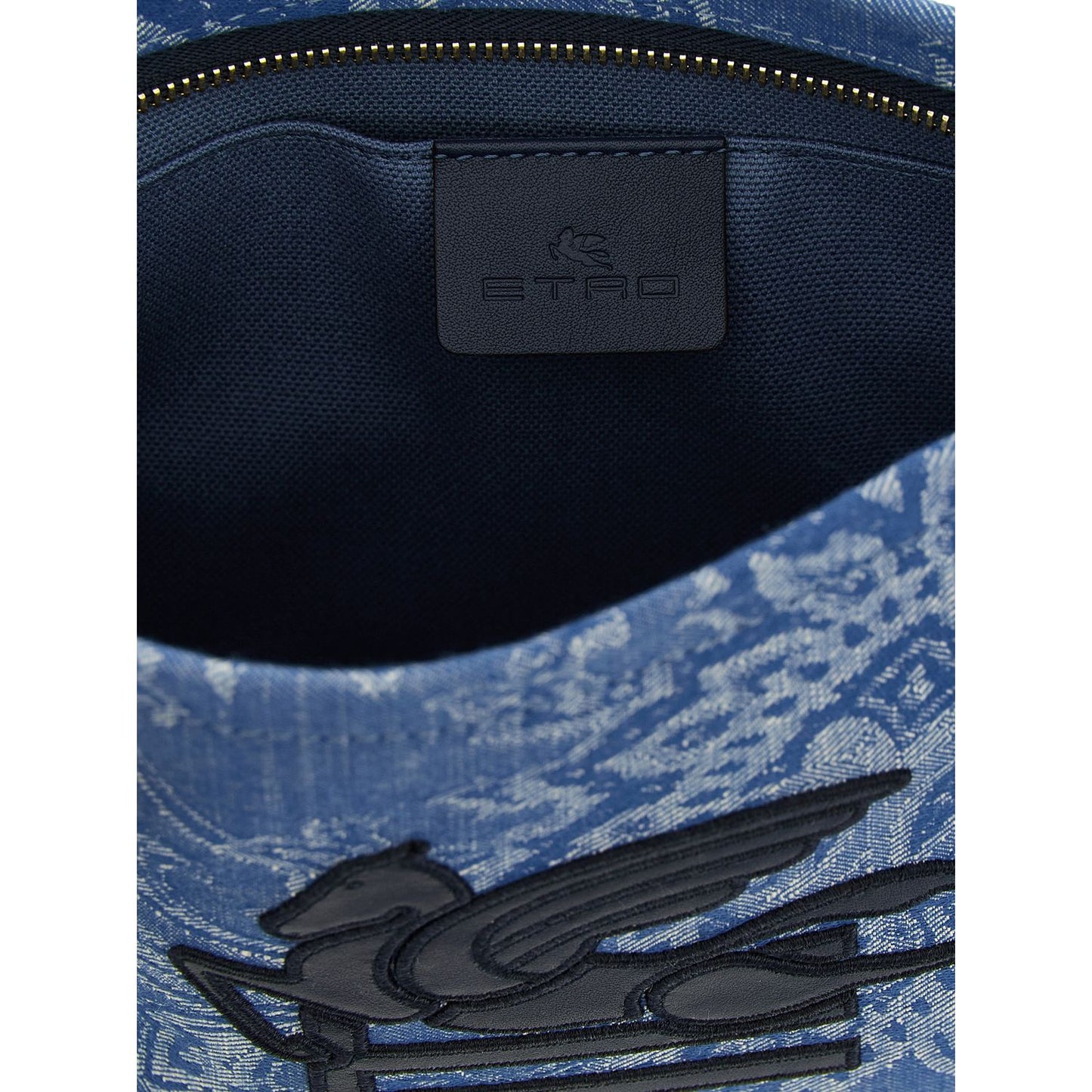 Etro Blue Cotton Clutch Bag