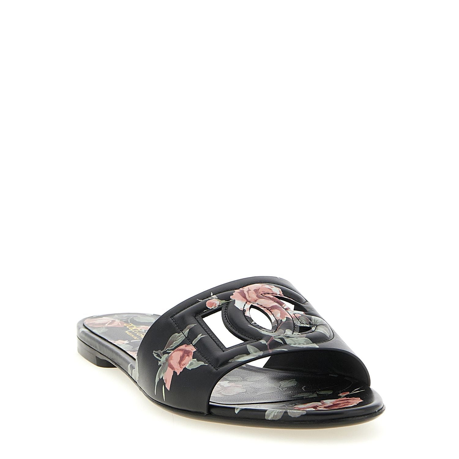 Dolce & Gabbana Black Calfskin Slides