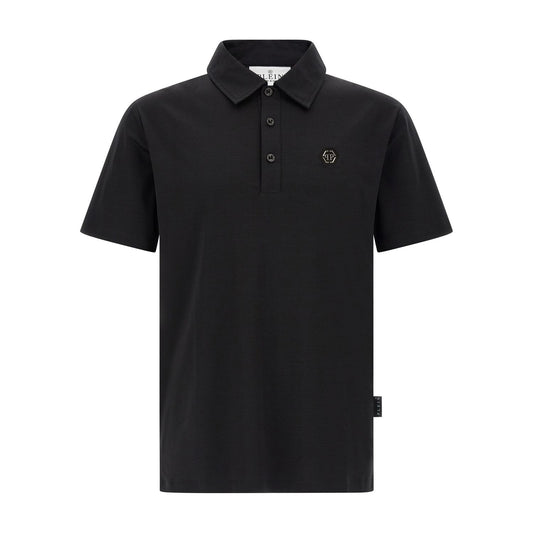 Philipp Plein Black Cotton Polo Shirt