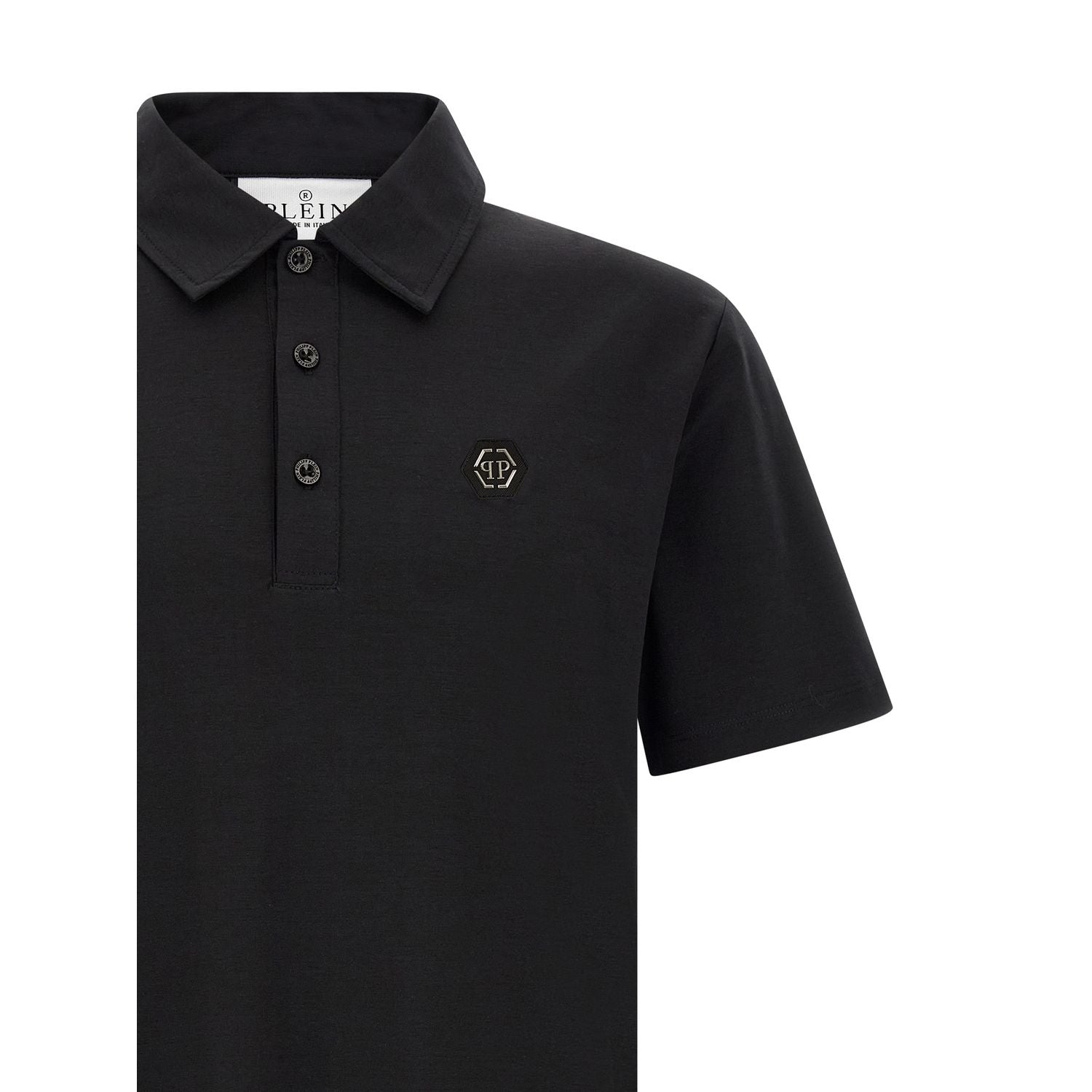 Philipp Plein Black Cotton Polo Shirt