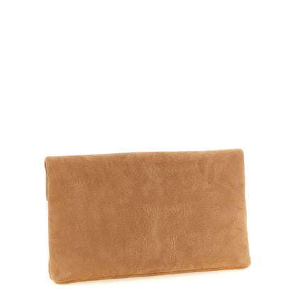 Saint Laurent Brown Lamb Leather Clutch Bag