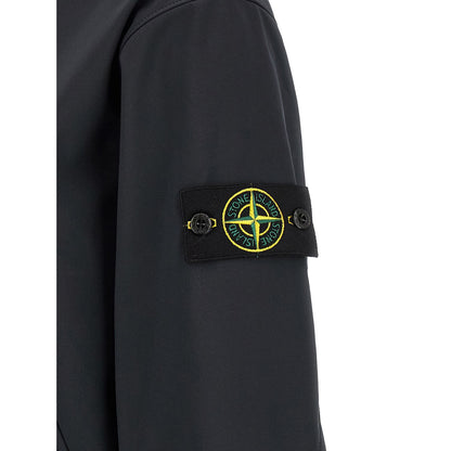 Stone Island Blue Polyester Shell Jacket