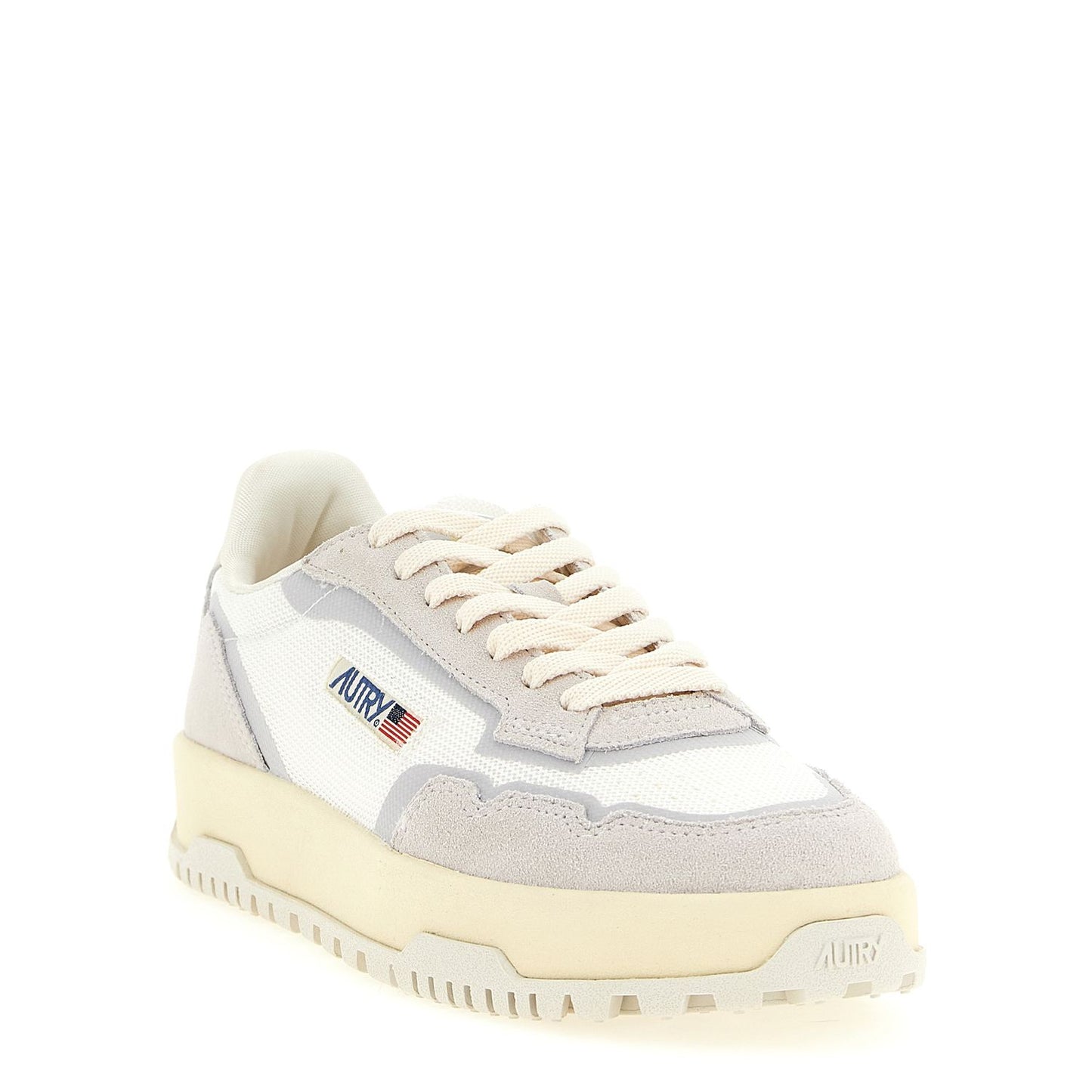Autry Gray Cotton Low Top Sneakers