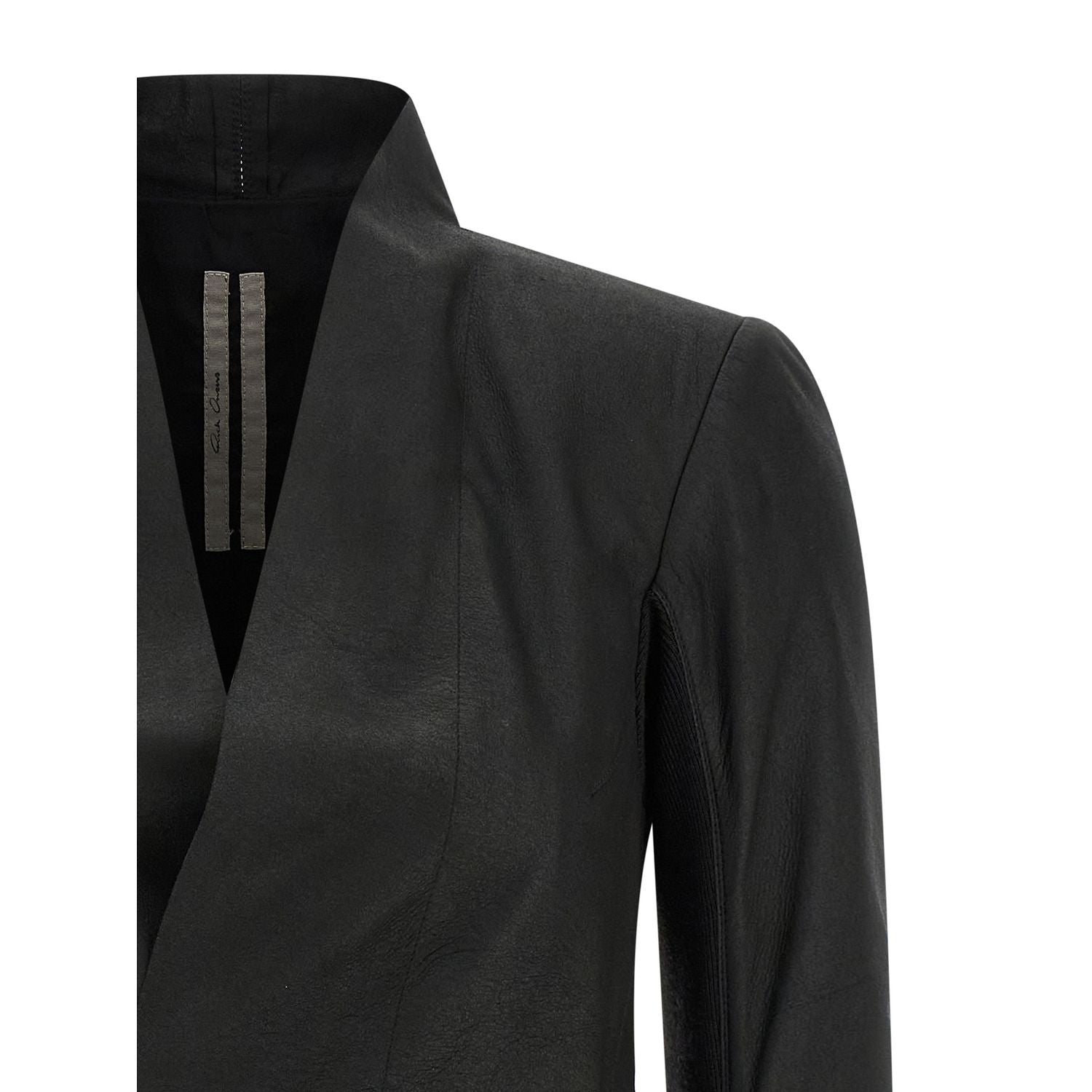 Rick Owens Black Lamb Leather Leather Jacket