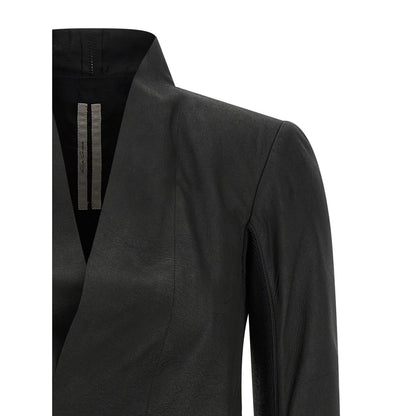 Rick Owens Black Lamb Leather Leather Jacket