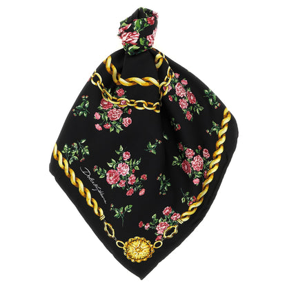 Dolce & Gabbana Black Silk Scarf