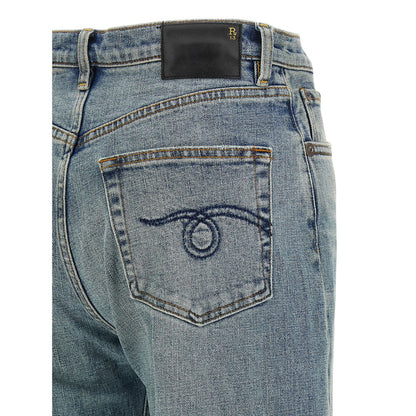 R13 Blue Cotton Flared Jeans