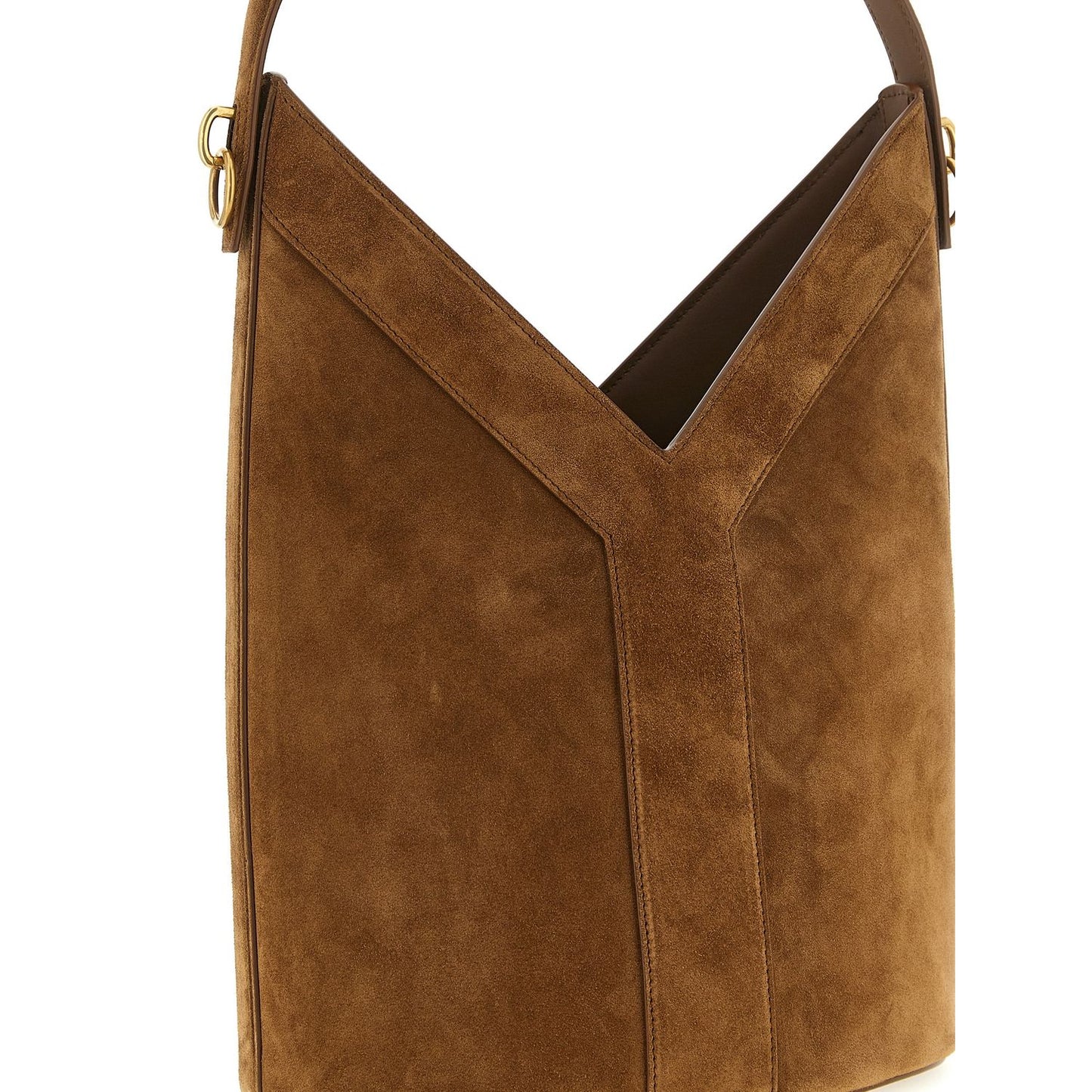 Saint Laurent Brown Calfskin Shoulder Bag