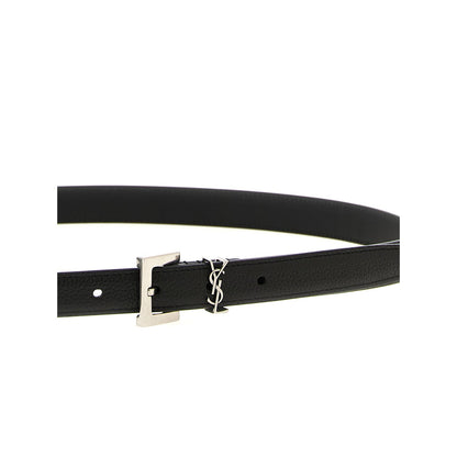 Saint Laurent Black Calfskin Regular Belt