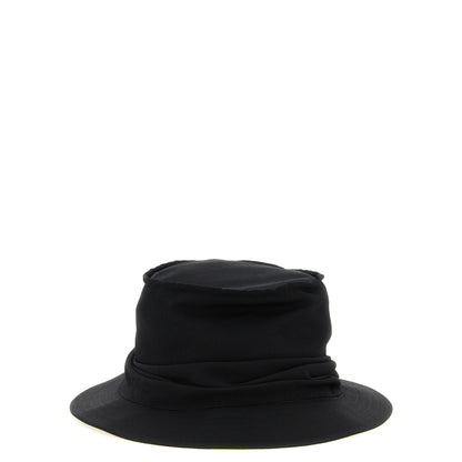 Yohji Yamamoto Black Wool Bucket Hat