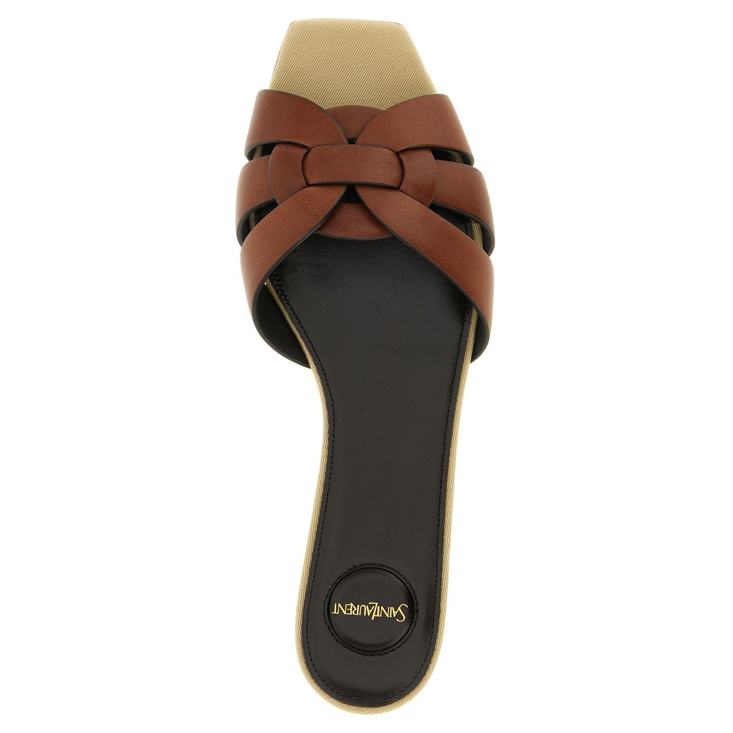 Saint Laurent Brown Calfskin Slides