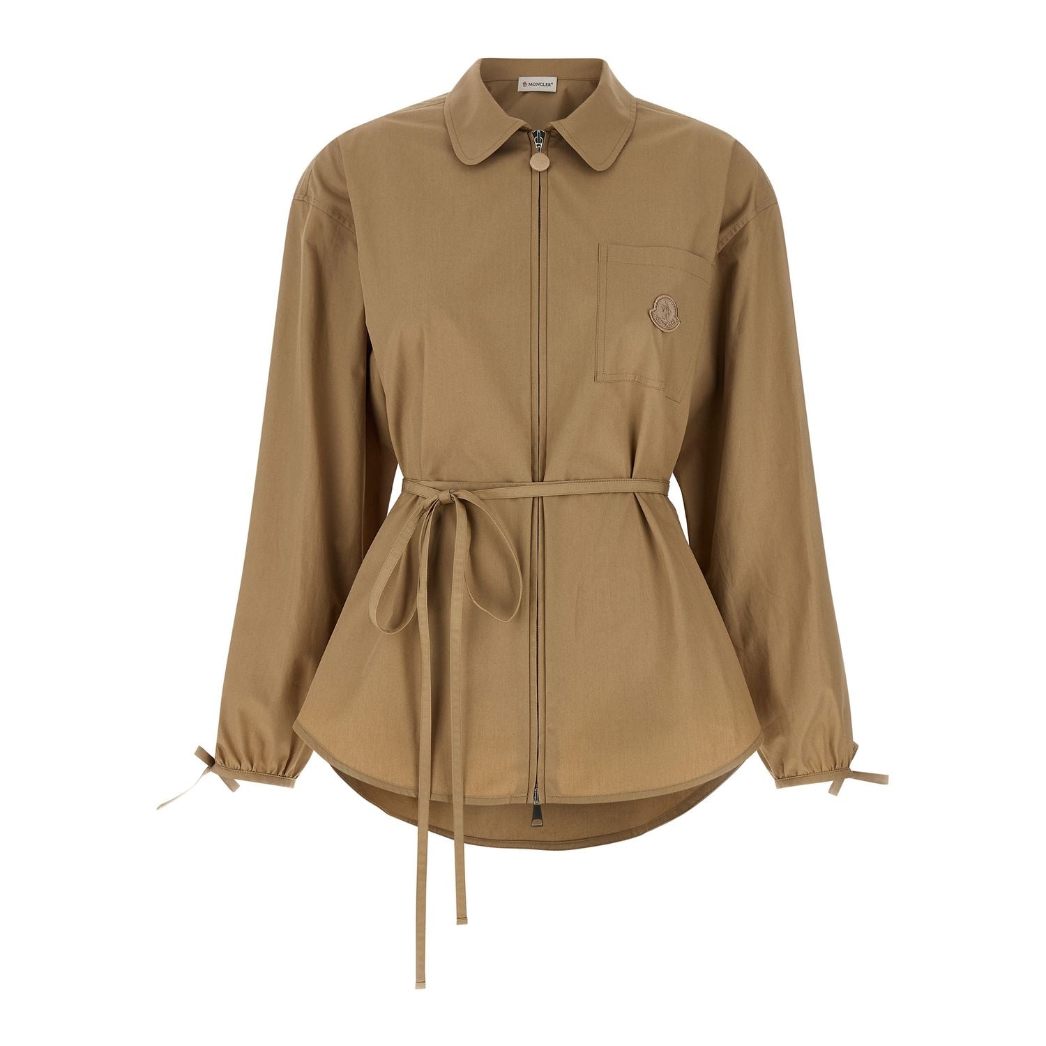 Moncler Beige Cotton Full-Length Jacket