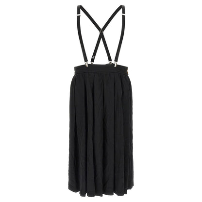 Comme Des Garçons Black Polyester Midi Skirt