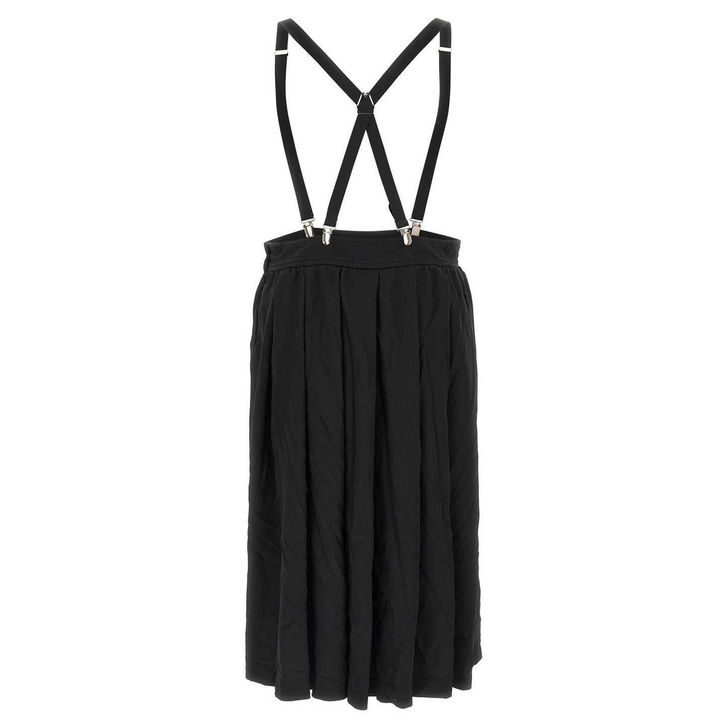 Comme Des Garçons Black Polyester Midi Skirt