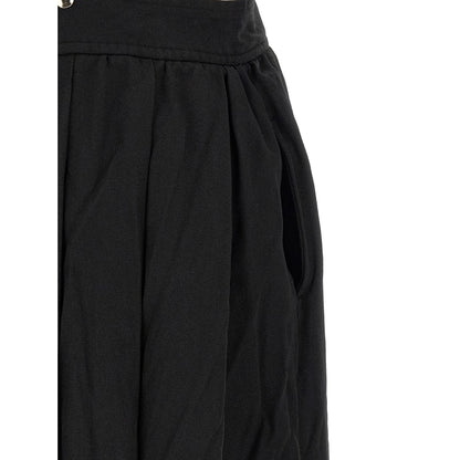 Comme Des Garçons Black Polyester Midi Skirt
