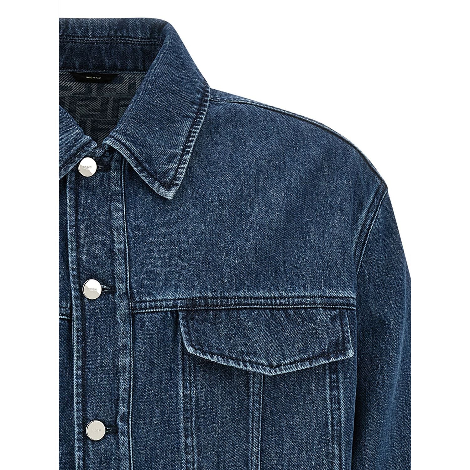 Fendi Blue Cotton Denim Jacket