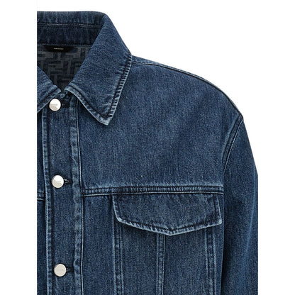 Fendi Blue Cotton Denim Jacket