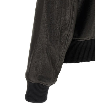 Ami Paris Black Lamb Leather Leather Jacket