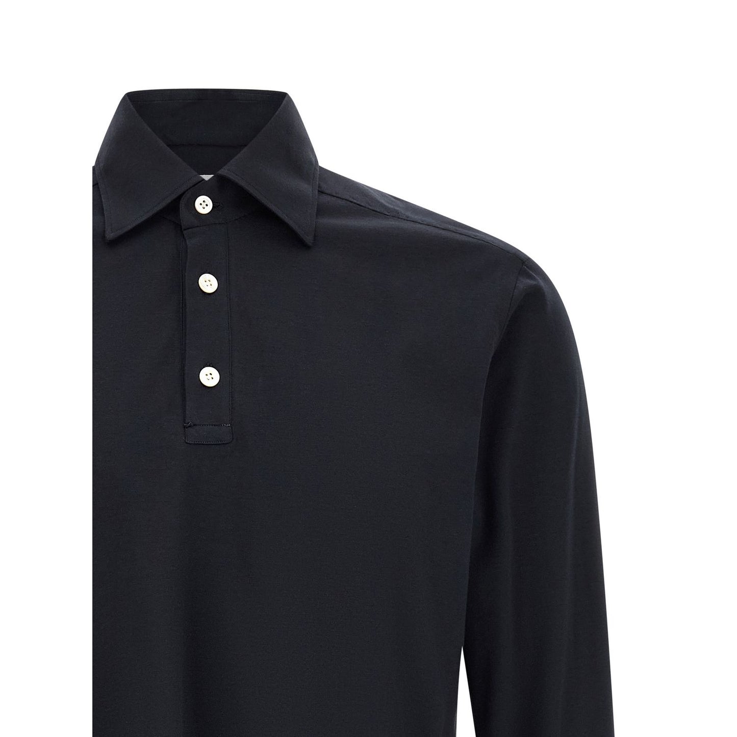Kiton Blue Cotton Polo Shirt