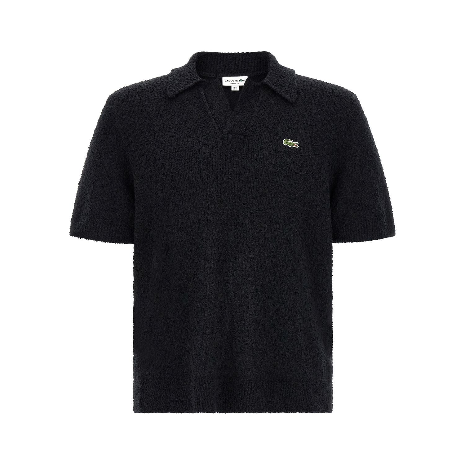 Lacoste Black Cotton Polo Shirt