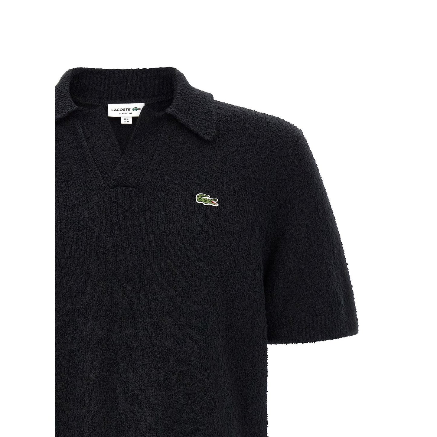 Lacoste Black Cotton Polo Shirt