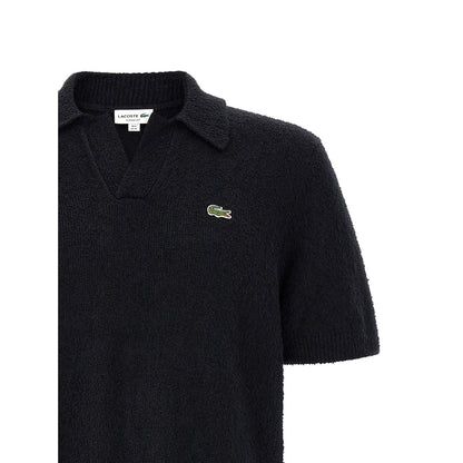 Lacoste Black Cotton Polo Shirt