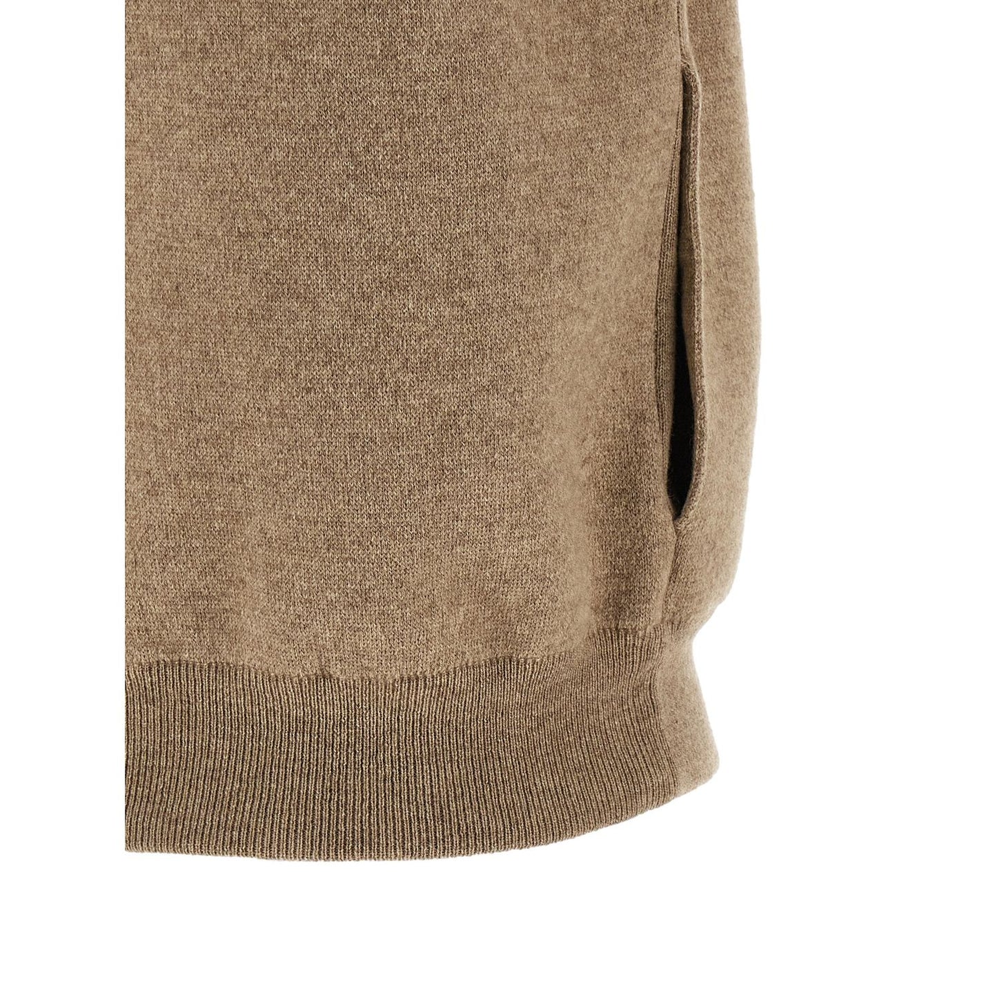 Brunello Cucinelli Beige Cashmere Sleeveless Jacket