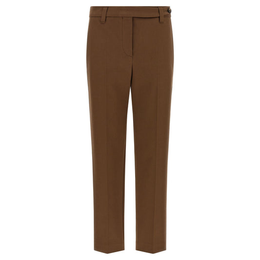 Brunello Cucinelli Brown Cotton Cropped Pants