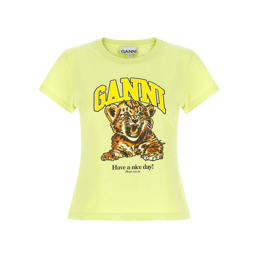 Ganni Bicolor Cotton T-Shirt