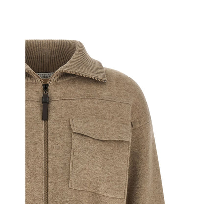 Brunello Cucinelli Beige Cashmere Cardigan