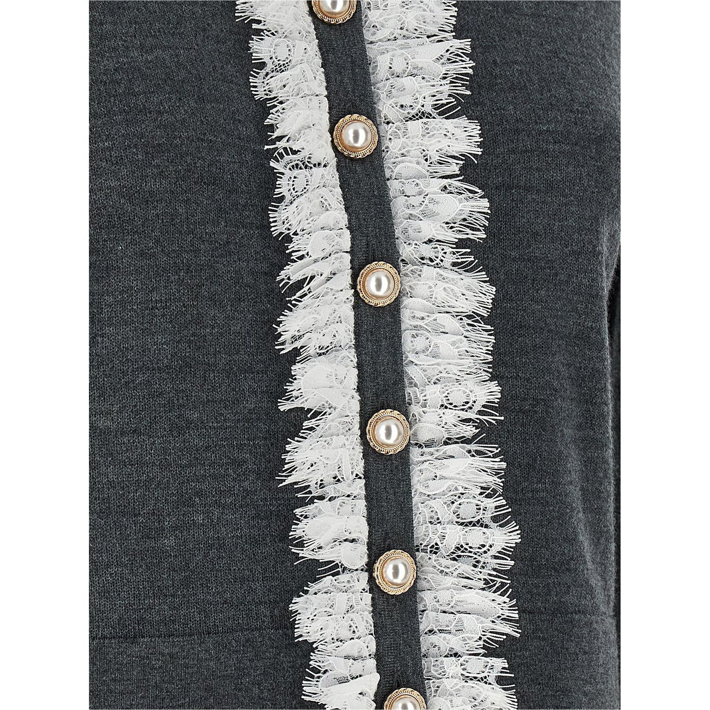 Self-Portrait Gray Wool Cardigan