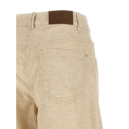 Brunello Cucinelli Beige Cotton Casual Pants