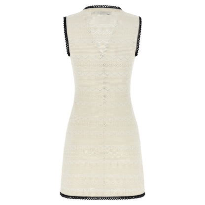 Self-Portrait Bicolor Cotton Short Dress
