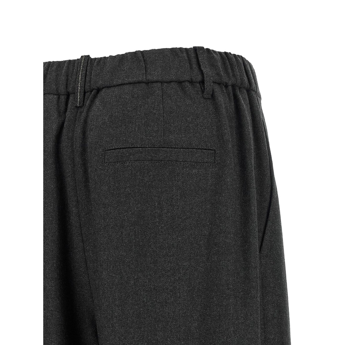 Brunello Cucinelli Gray Virgin Wool Casual Pants