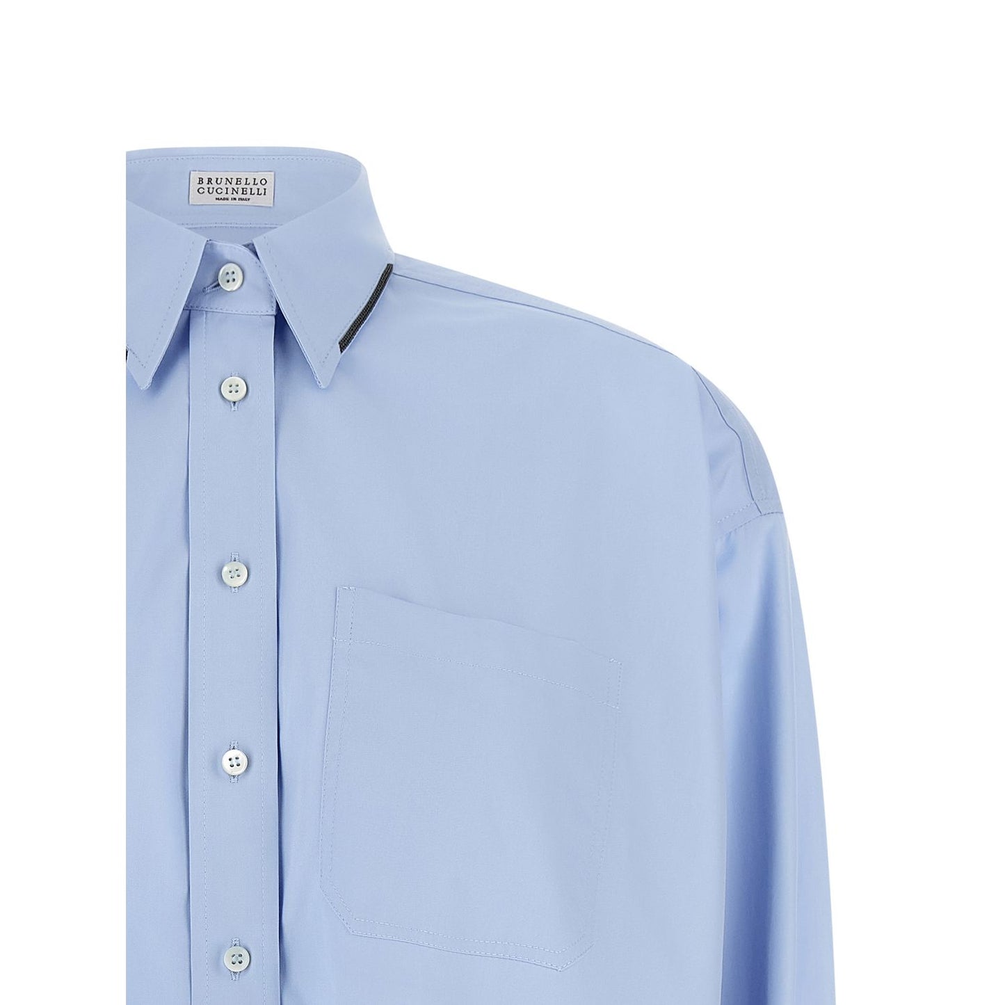 Brunello Cucinelli Blue Cotton Blouse