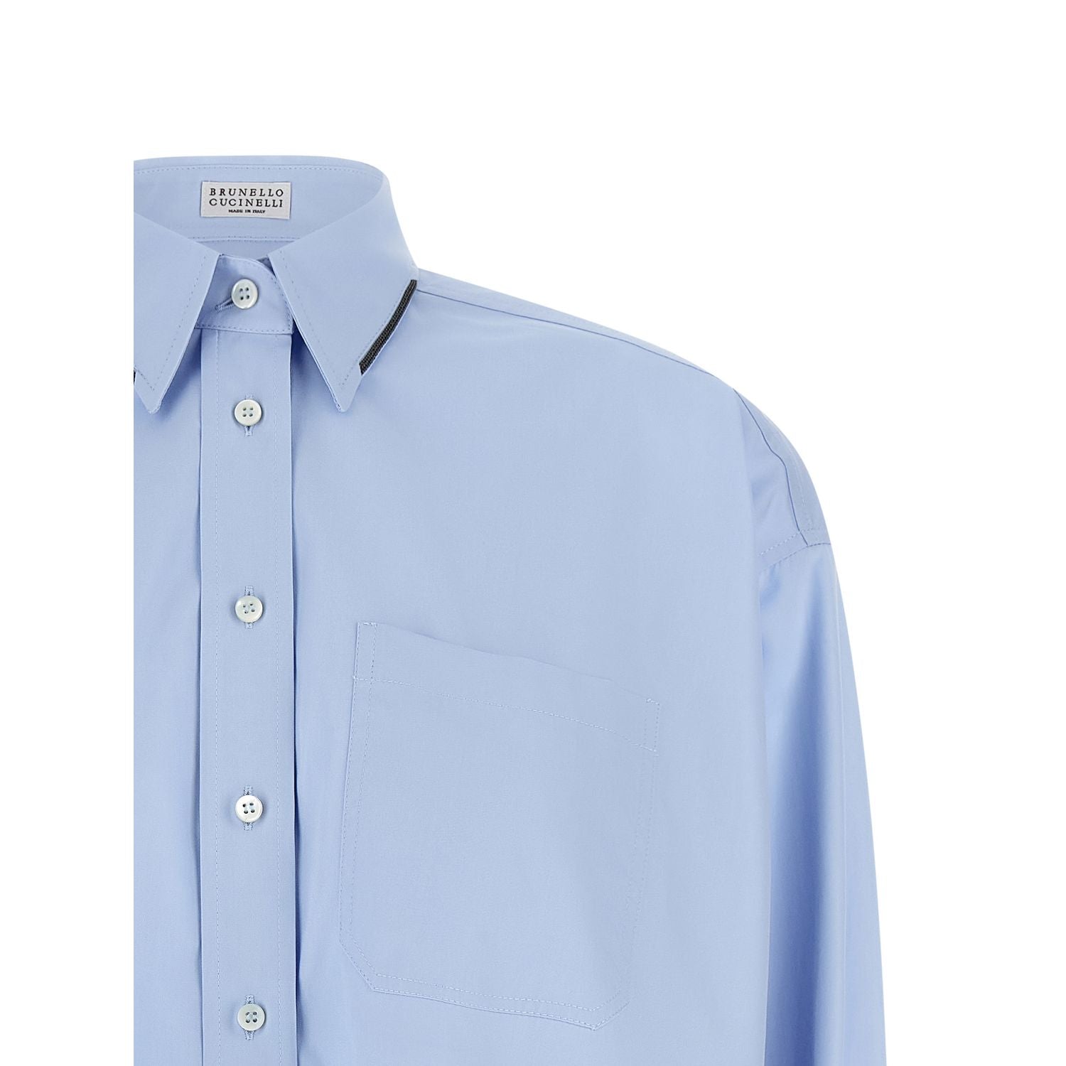 Brunello Cucinelli Blue Cotton Blouse
