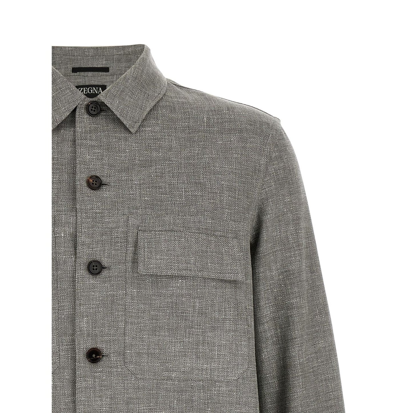 ZEGNA Beige Linen Blouse