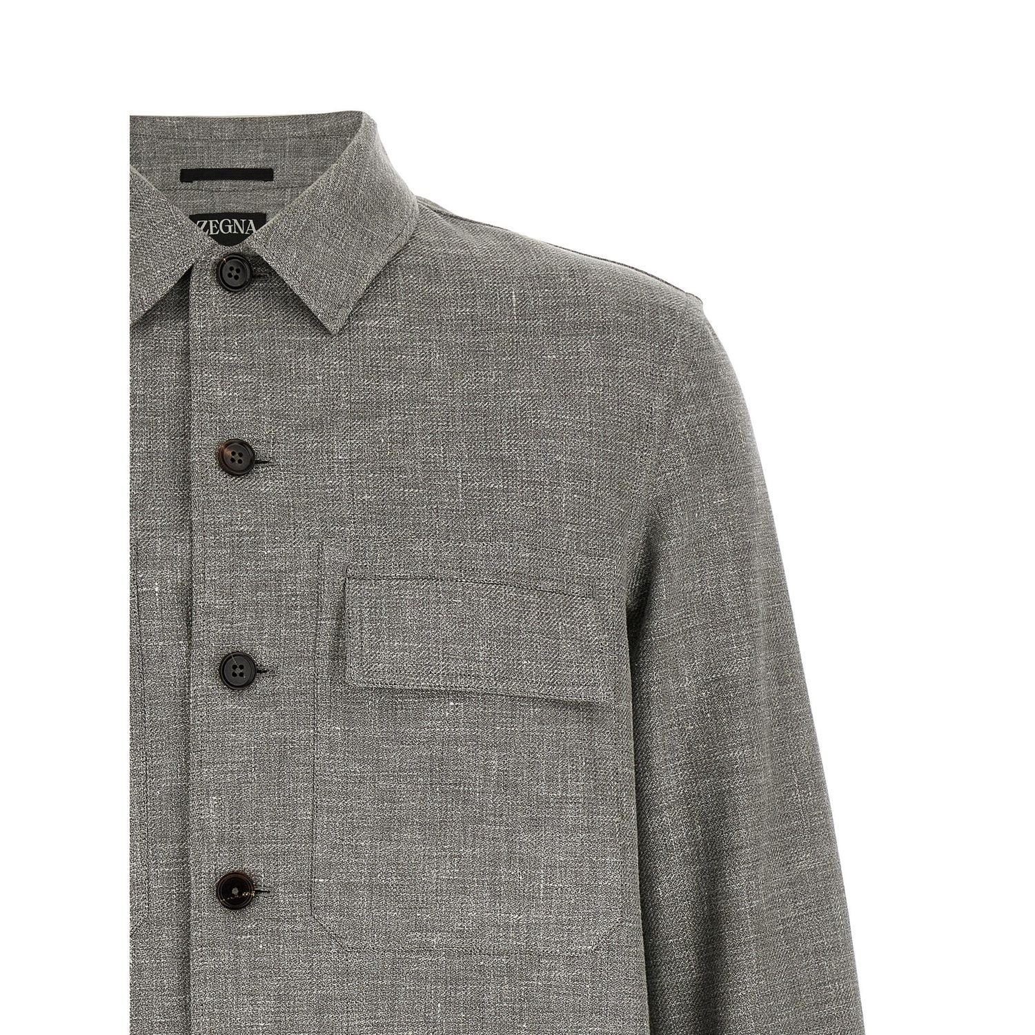 ZEGNA Beige Linen Blouse