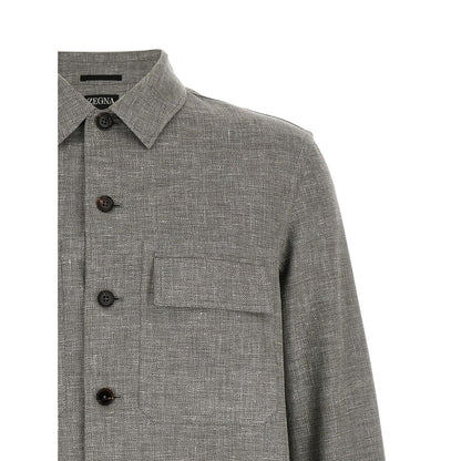 ZEGNA Beige Linen Blouse